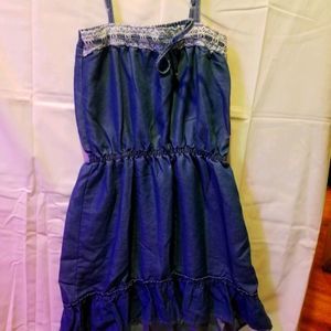 Girls denim dress. Adjustable straps